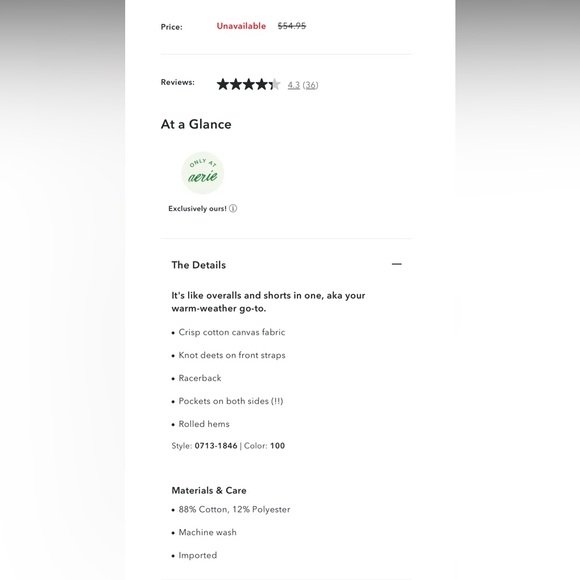 Aerie NEW White Shortalls - Picture 11 of 15